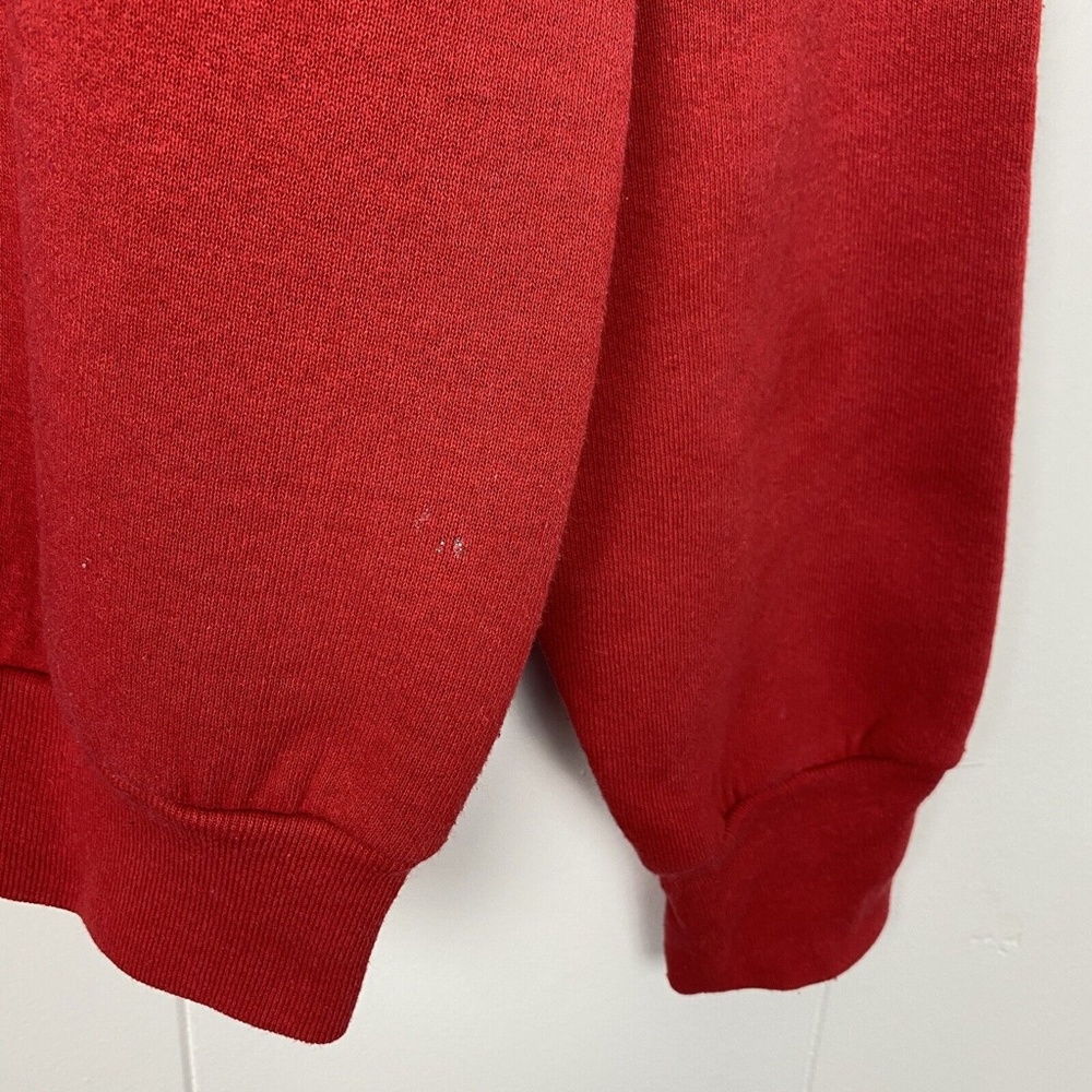Vintage Ugly Christmas Sweatshirt Large Wreath Red Fruit Of The Loom 50/50 USA - Picture 11 of 11